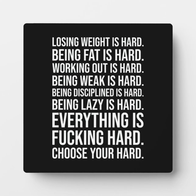 Plaque de motivation de la réussite et de la gym (Devant)