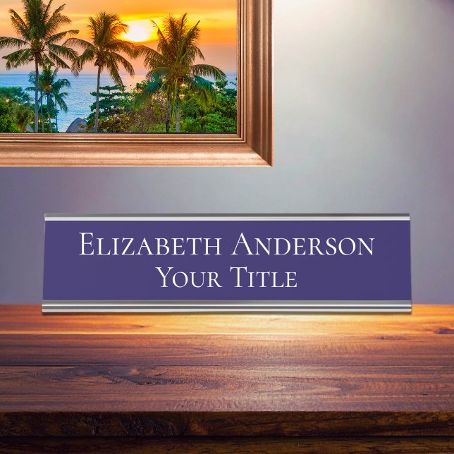 Plaque de nom bleu marine simple (Créateur téléchargé)