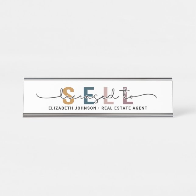 Plaque de nom d'agent immobilier personnalisée mod (Devant)