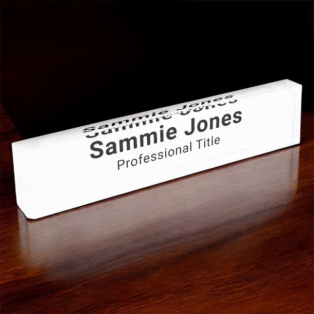 Plaque de nom de bureau acrylique pour professionn (MISOOK Acrylic Name Plate with Job Title)