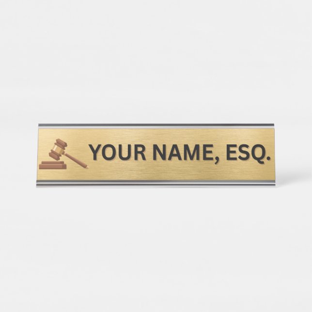 Plaque de nom de bureau cadeau pour avocats (Devant)