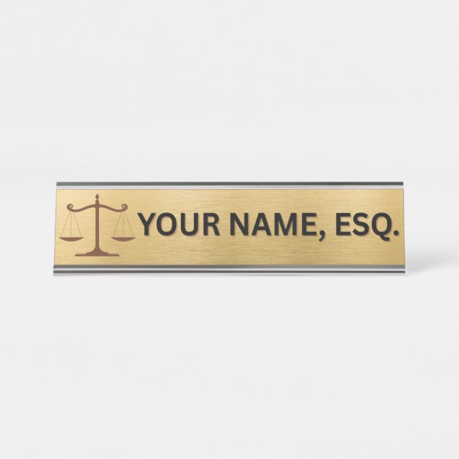 Plaque de nom de bureau cadeau pour avocats (Devant)