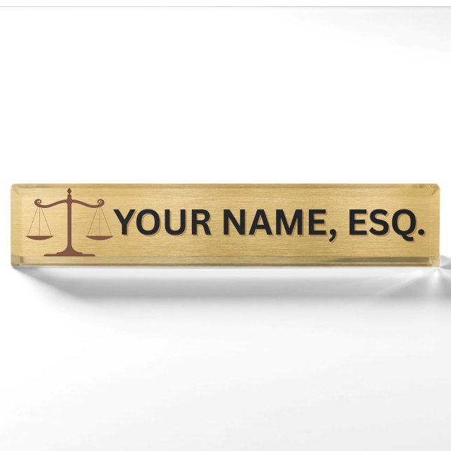 Plaque de nom de bureau cadeau pour avocats (Devant)
