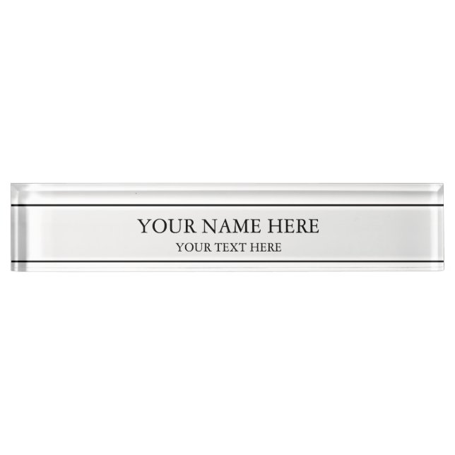 Plaque de nom de bureau Customisé personnalisée (Devant)