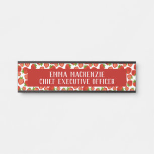 Plaque de nom de bureau élégant fraises Porte Sign