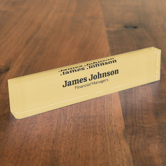 Plaque de nom de bureau en sérif gras rétro or bro (Taille)
