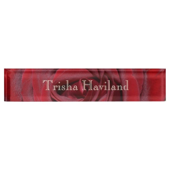 Plaque de nom de bureau HAMbyWG - Rose rouge class (Devant)