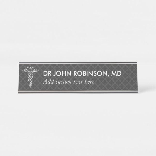 PLAQUE DE NOM DE BUREAU MÉDICALE PERSONNALISÉE (Devant)