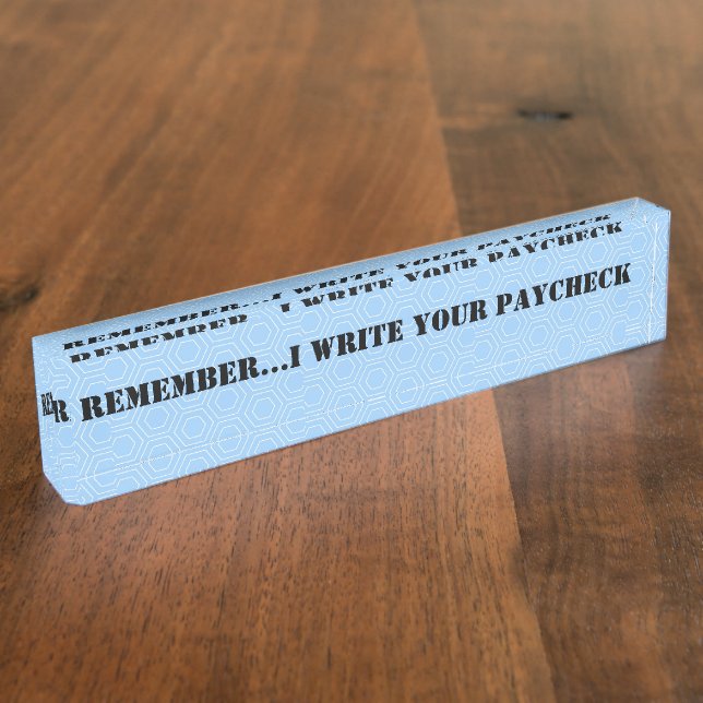 Plaque de nom de bureau personnalisable de Funny B (Taille)