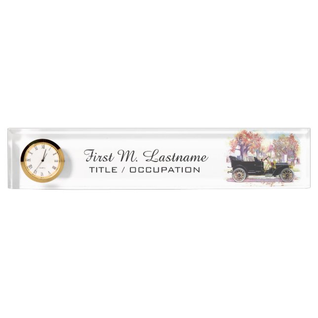 Plaque de nom de bureau personnalisée de la voitur (Devant)