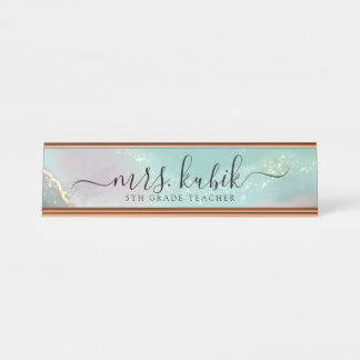 Plaque de nom de bureau personnalisée en marbre tu