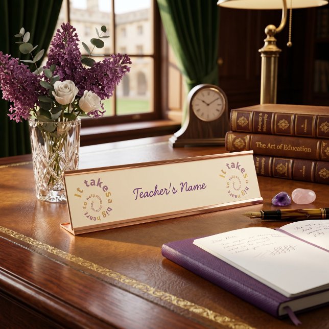 Plaque de nom de bureau personnalisée pour enseign (Créateur téléchargé)