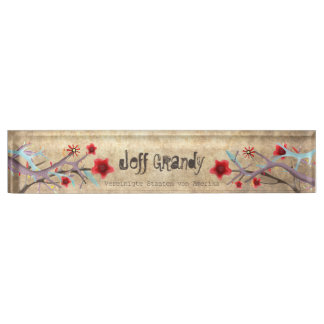 Plaque de nom de bureau vintage inspirant
