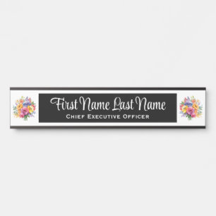 Plaque de nom de porte de bureau Fleurs de printem