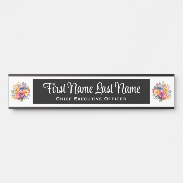 Plaque de nom de porte de bureau Fleurs de printem (Devant)