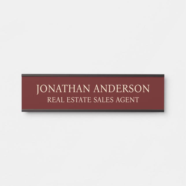 Plaque de nom de porte de bureau professionnel mod (Devant)