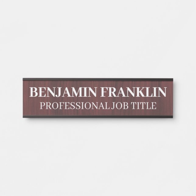 Plaque de nom de porte de bureau professionnel mod (Devant)