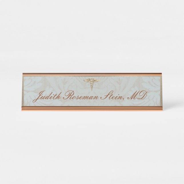 Plaque de nom de professionnel de la médecine élég (Devant)