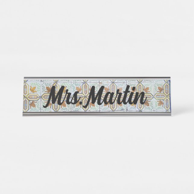 Plaque de nom de tuile portugaise vintage (Devant)