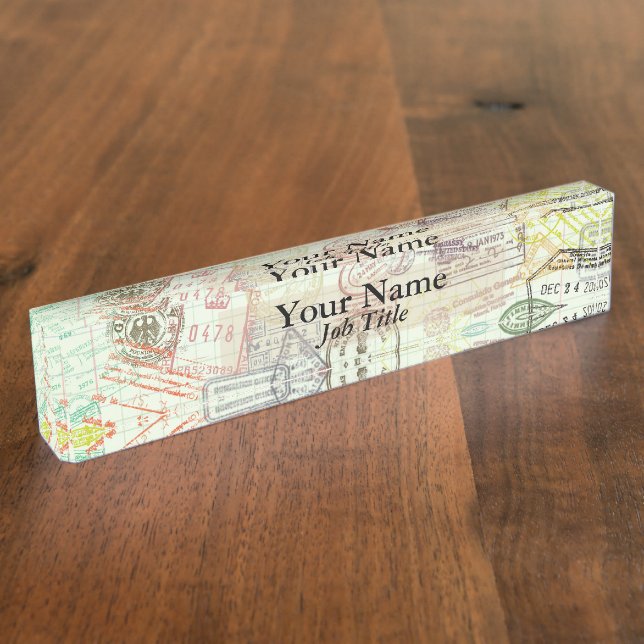 Plaque de nom d'impression de tampon de passeport (Taille)