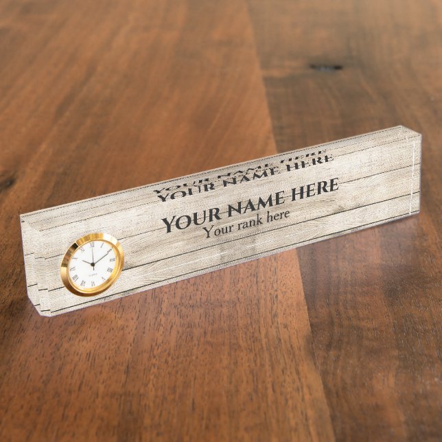Plaque de nom du bureau d'affaires Rustic Wood (Taille)