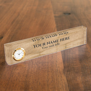 Plaque de nom du bureau d'affaires Rustic Wood