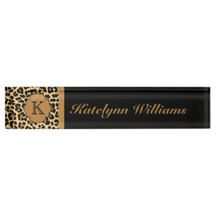 Plaque de nom du bureau de monogramme personnalis