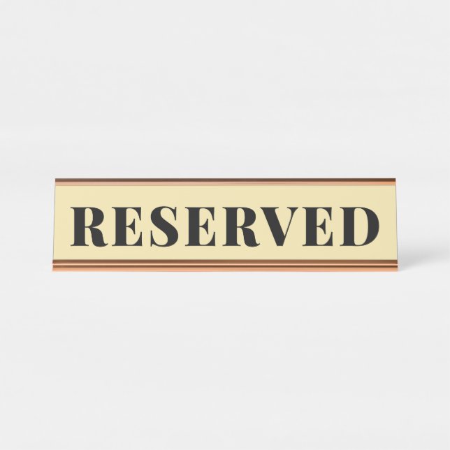 Plaque de nom du bureau de réserve jaune givré (Devant)