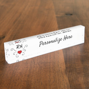 Plaque de nom du bureau de tatouage d'amour RN LPN