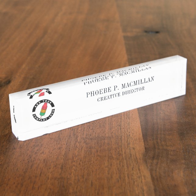 Plaque de nom du bureau du logo exécutif personnal (Taille)