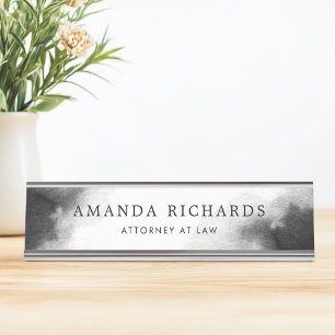 Plaque de nom du bureau en couleur noire et gris f