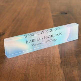Plaque de nom du bureau liquide holographique