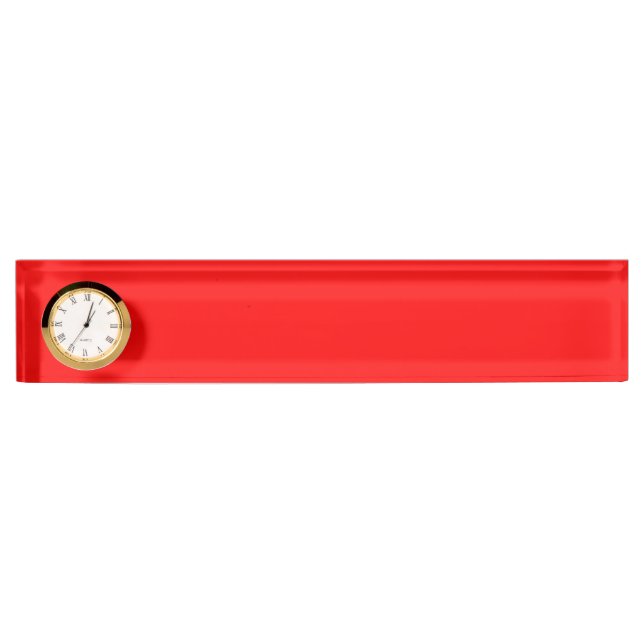 Plaque de nom du bureau moderne en rouge avec horl (Devant)