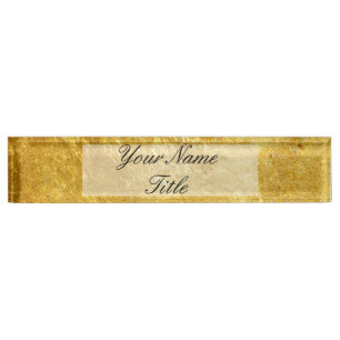 Plaque de nom du bureau personnalisé Gold Parties 