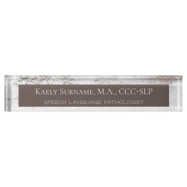 Plaque de nom du bureau Shabby Chic SLP (Devant)