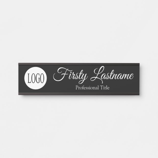 Plaque de nom élégante pour porte de bureau (Devant)