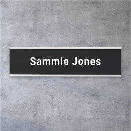 Plaque de nom noir personnalisée modifiable pour l