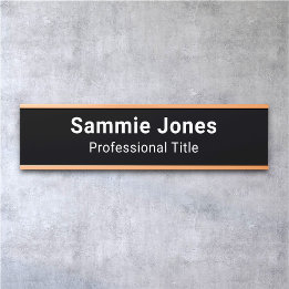 Plaque de nom noir pour entreprise personnalisable