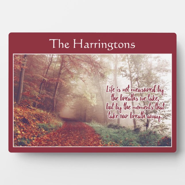 Plaque de nom personnalisée de la citation à vie (Devant)