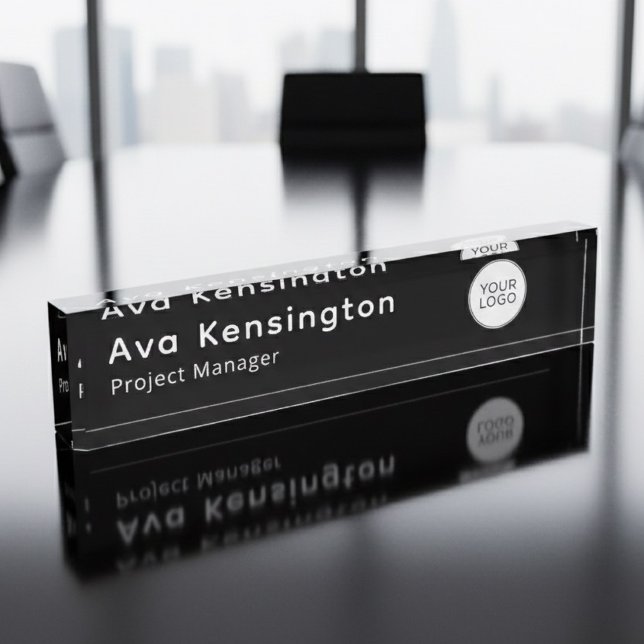 Plaque de nom personnalisée moderne avec logo (Créateur téléchargé)