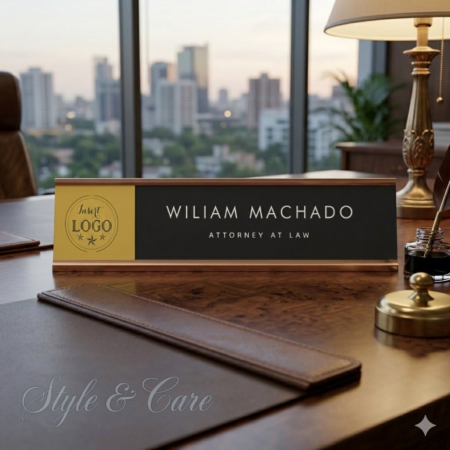 Plaque de nom personnalisée pour avocat Bureau pro (Custom Lawyer Name Plate Professional Office Desk Sign)