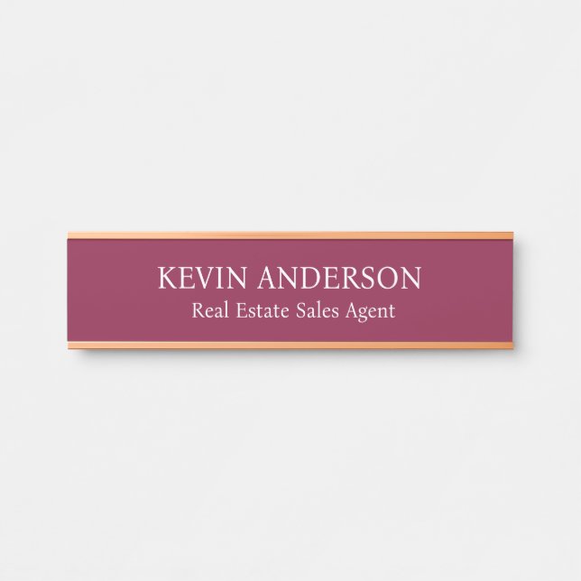 Plaque de nom personnalisée professionnelle pour p (Devant)