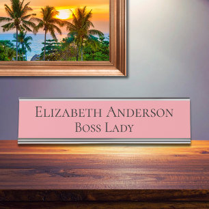 Plaque de nom rose femme