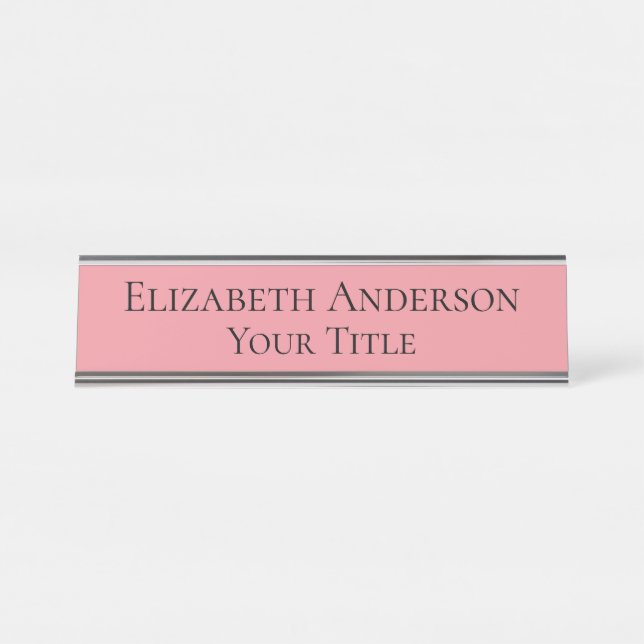 Plaque de nom rose femme (Devant)