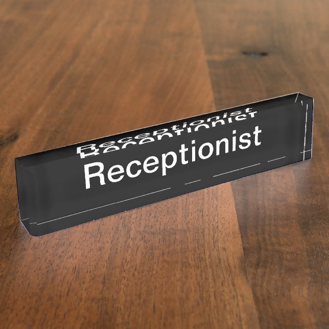 Plaque de nom simple du bureau réceptionniste (Taille)