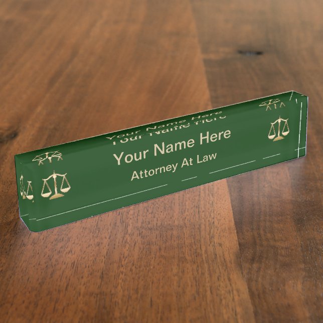 Plaque de nom simple du procureur de monogramme (Taille)