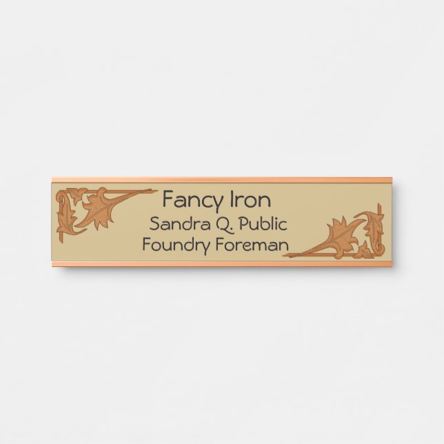 Plaque de nom - Supports de feuilles (Devant)