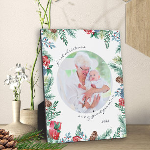 Plaque de photo de bébé pour le premier Noël de la
