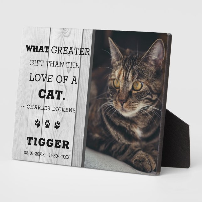 Plaque de photo de souvenir de chat de compagnie r (Côté)