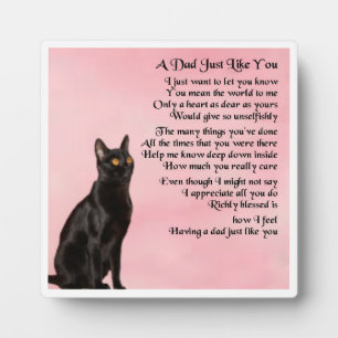 Plaque de poème papa - Design de chat noir